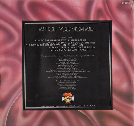Viola Wills : Without You (LP, Album, RE)