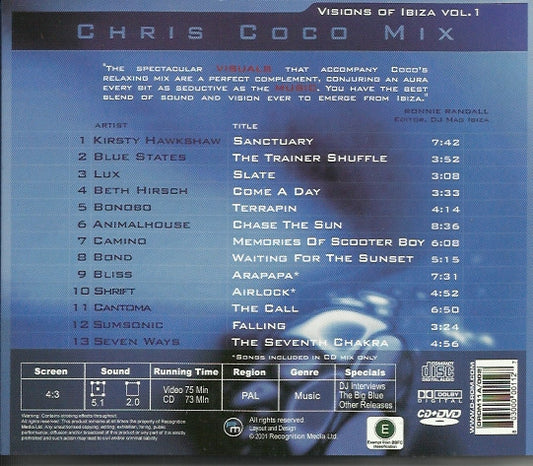 Chris Coco : Visions Of Ibiza Volume 1 (CD, Comp + DVD-V, Comp)