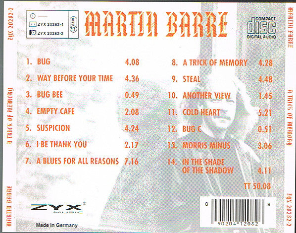 Martin Barre : A Trick Of Memory (CD, Album)
