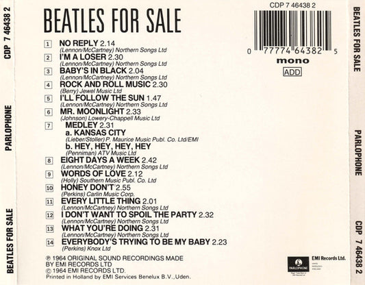 The Beatles : Beatles For Sale (CD, Album, Mono, RE, PDO)