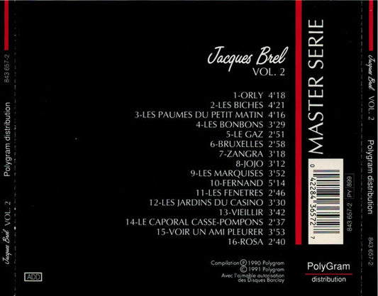 Jacques Brel : Vol. 2 (CD, Comp, RE)