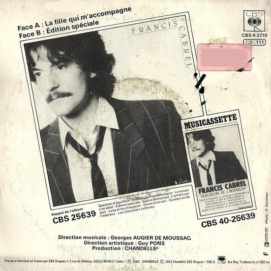 Francis Cabrel : La Fille Qui M'accompagne (7", Single)