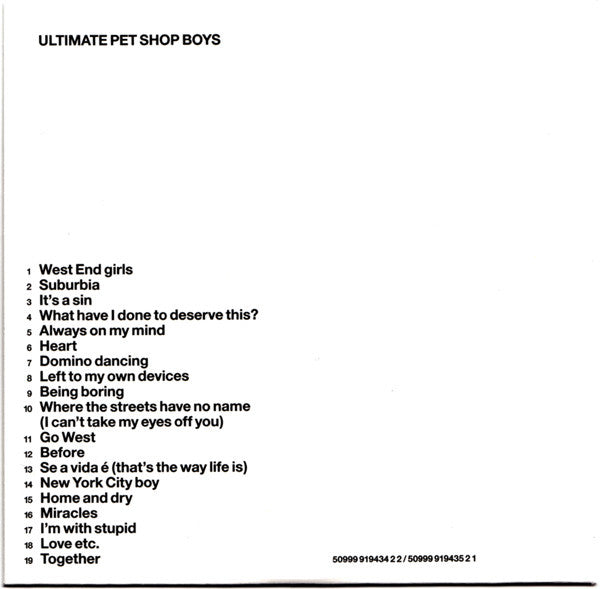 Pet Shop Boys : Ultimate (CD, Comp + DVD-V, Comp, Mono, PAL + Dlx)