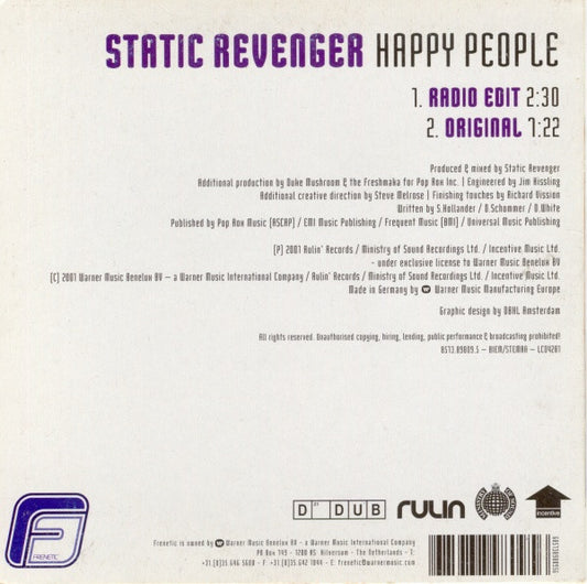 Static Revenger : Happy People (CD, Single)