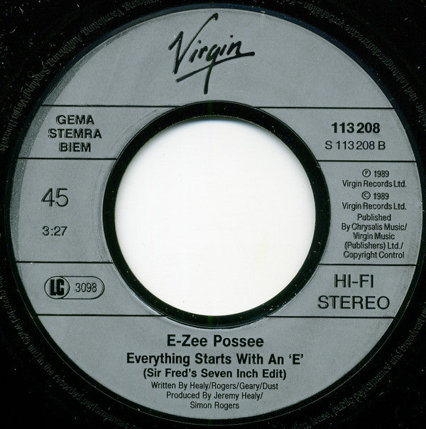E-Zee Possee : Everything Begins With An 'E' (7", Single)