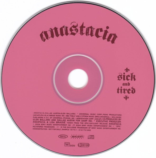 Anastacia : Sick And Tired (CD, Single, Promo)