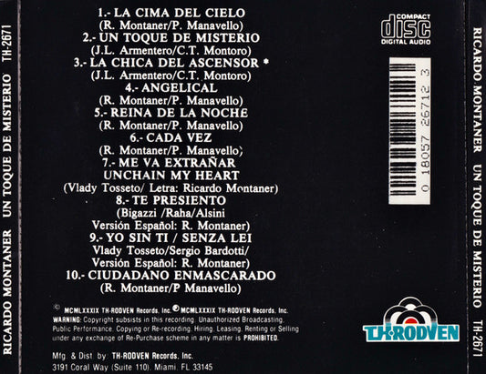 Ricardo Montaner : Un Toque De Misterio (CD, Album)