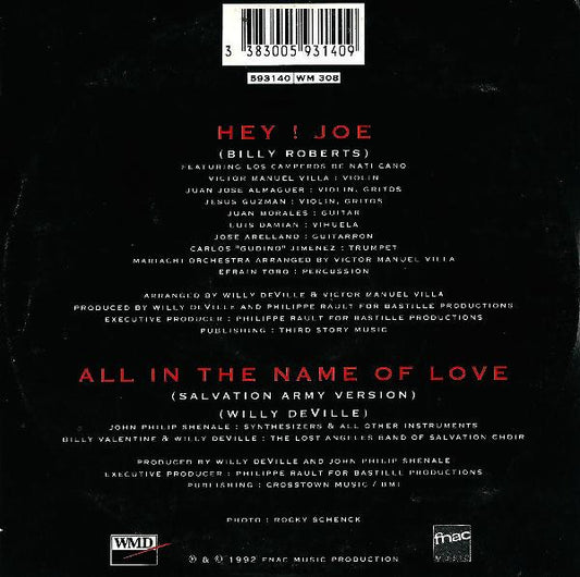 Willy DeVille : Hey ! Joe (CD, Single, Car)