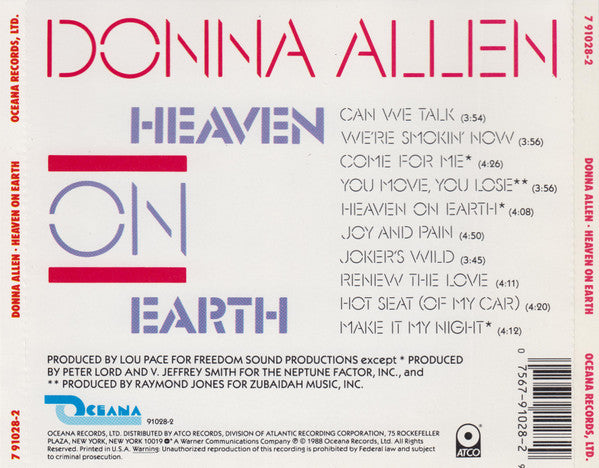 Donna Allen : Heaven On Earth (CD)