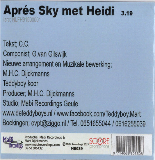 Teddyboys (2) : Aprés Ski Met Heidi (CDr, Single)