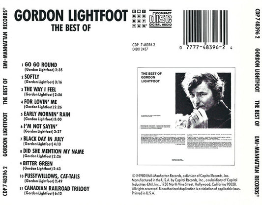 Gordon Lightfoot : The Best Of Gordon Lightfoot (CD, Comp, RE)