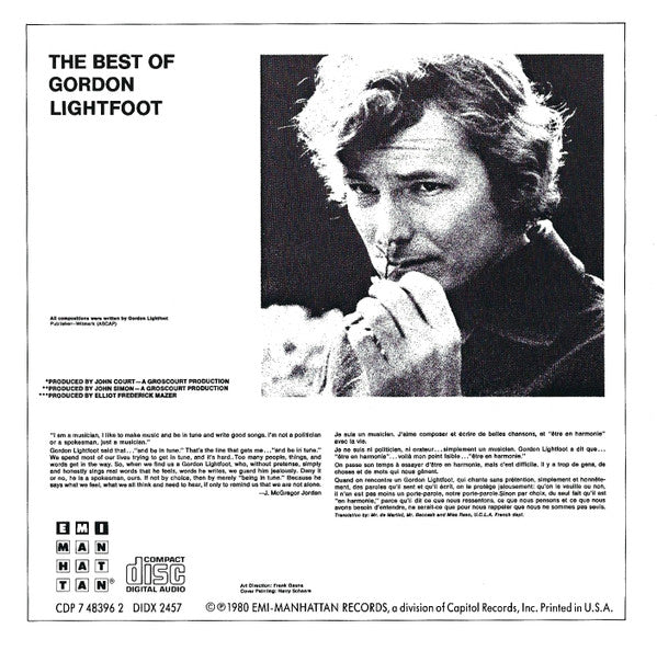 Gordon Lightfoot : The Best Of Gordon Lightfoot (CD, Comp, RE)
