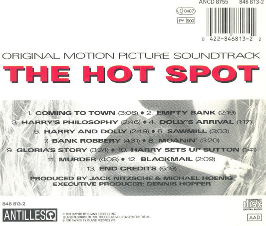 John Lee Hooker, Miles Davis, Taj Mahal, Roy Rogers (2), Tim Drummond, Earl Palmer, Bradford Ellis (2), Jack Nitzsche : The Hot Spot (Original Motion Picture Soundtrack) (CD, Album)