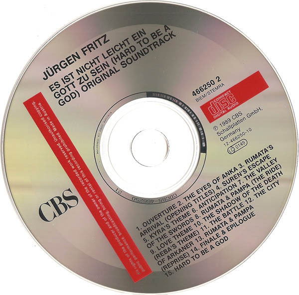 Jürgen Fritz : Es Ist Nicht Leicht Ein Gott Zu Sein (CD, Album)