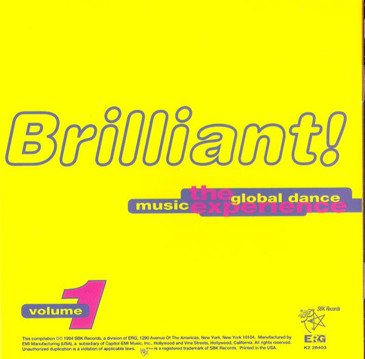 Various : Brilliant! The Global Dance Music Experience Volume 1 (CD, Comp)