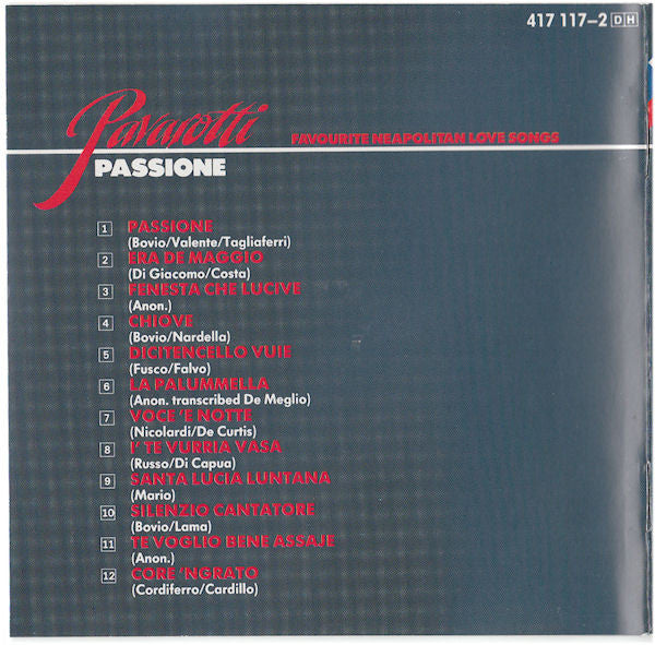 Luciano Pavarotti : Passione (CD, Album)