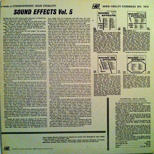 No Artist : Sound Effects, Volume 5 (LP, Blu)