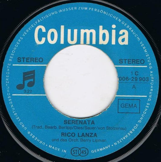 Rico Lanza : Serenata / Bueona Sera Serafina (7", Single)