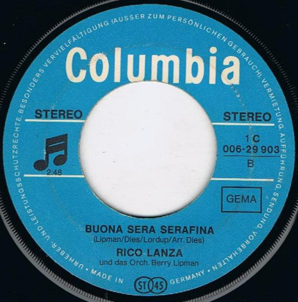 Rico Lanza : Serenata / Bueona Sera Serafina (7", Single)