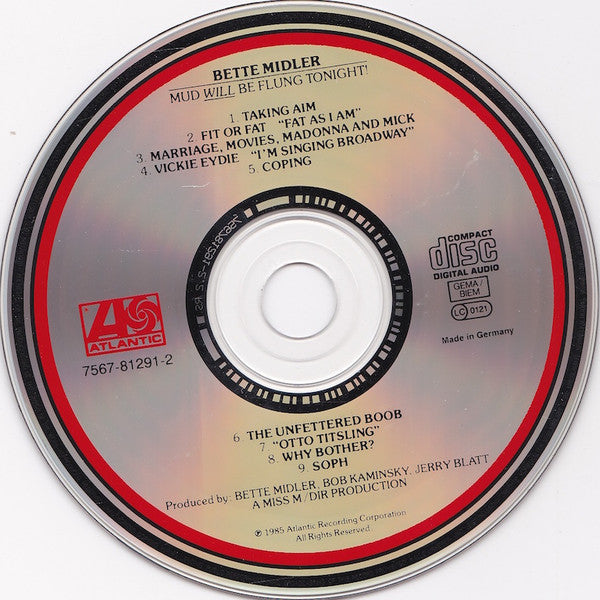 Bette Midler : Mud Will Be Flung Tonight! (CD, Album)