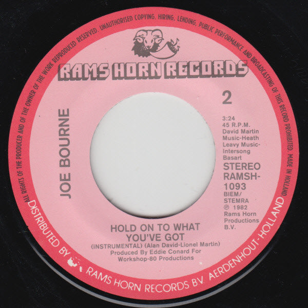 Joe Bourne : Hold On To What You've Got (7", M/Print)