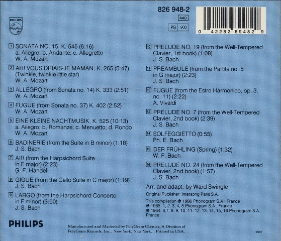 Les Swingle Singers : Anyone For Mozart, Bach, Handel, Vivaldi? (CD, Comp)