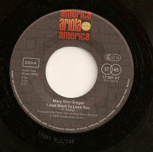 Mary MacGregor : Torn Between Two Lovers (7", Single)