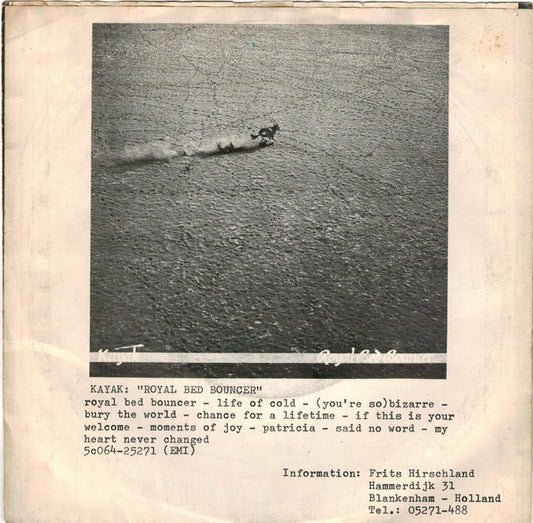 Kayak : Chance For A Lifetime (7", Single)