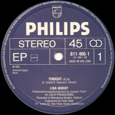 Lisa Boray : Tonight (12", Maxi)