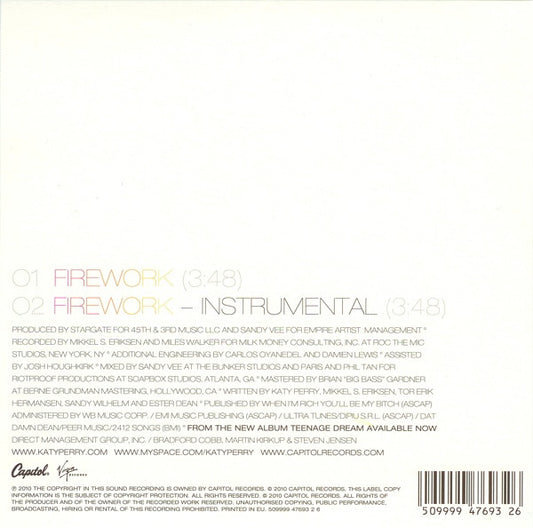 Katy Perry : Firework (CD, Single)