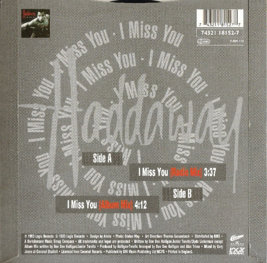 Haddaway : I Miss You (7", Single)