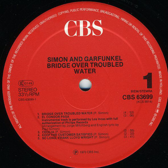 Simon & Garfunkel : Bridge Over Troubled Water (LP, Album, RE, Red)
