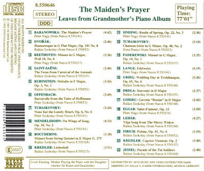 Various : The Maiden's Prayer (Leaves From Grandmother's Piano Album) (CD, Comp)