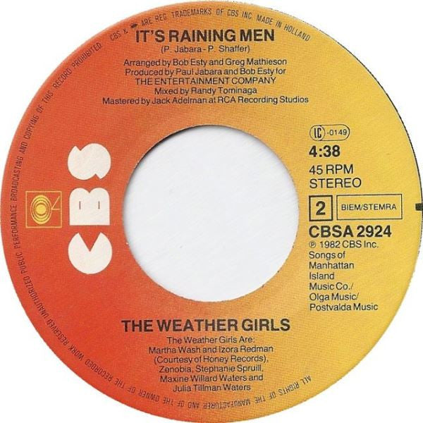 The Weather Girls : It's Raining Men! (7", Single)