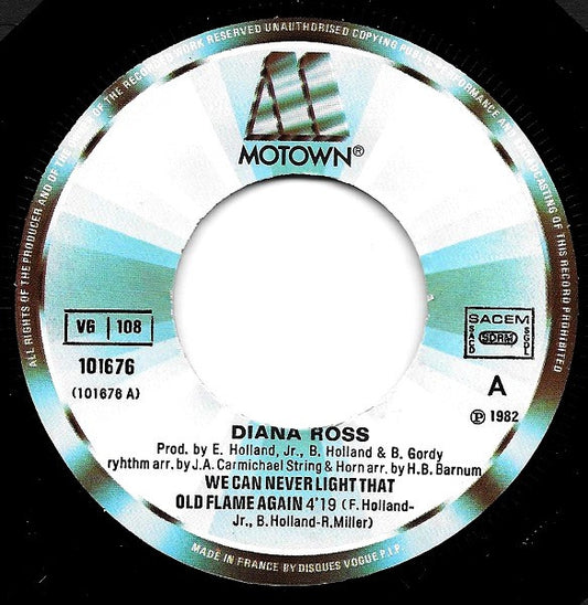 Diana Ross : We Can Never Light That Old Flame Again (7", Single)