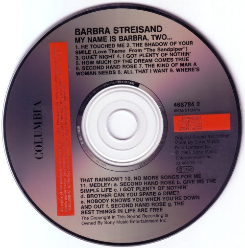 Barbra Streisand : My Name Is Barbra, Two... (CD, Album, RE)