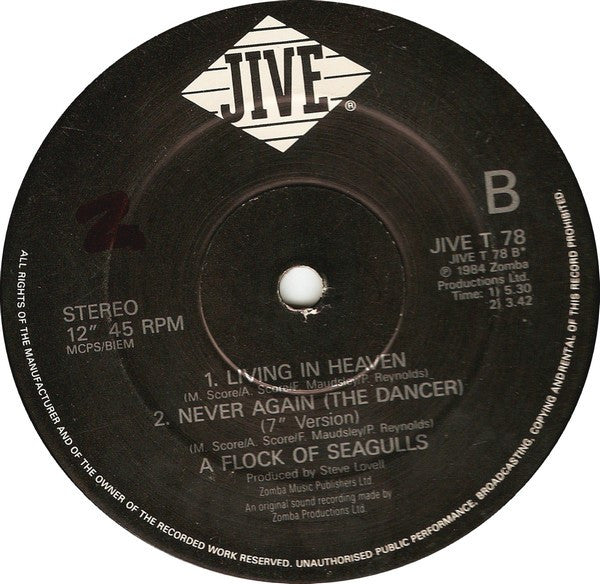 A Flock Of Seagulls : Never Again (The Dancer) (12", Single)