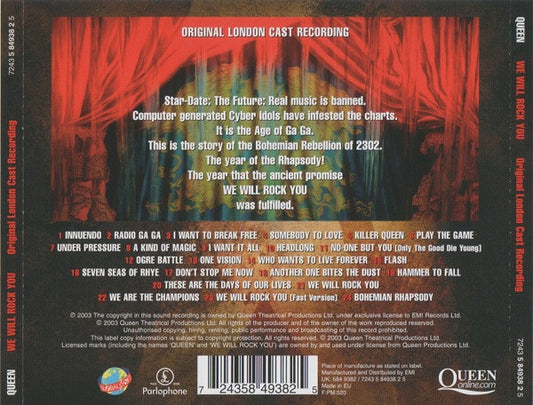 "We Will Rock You" Original London Cast : We Will Rock You - Original London Cast Recording (CD, Album)