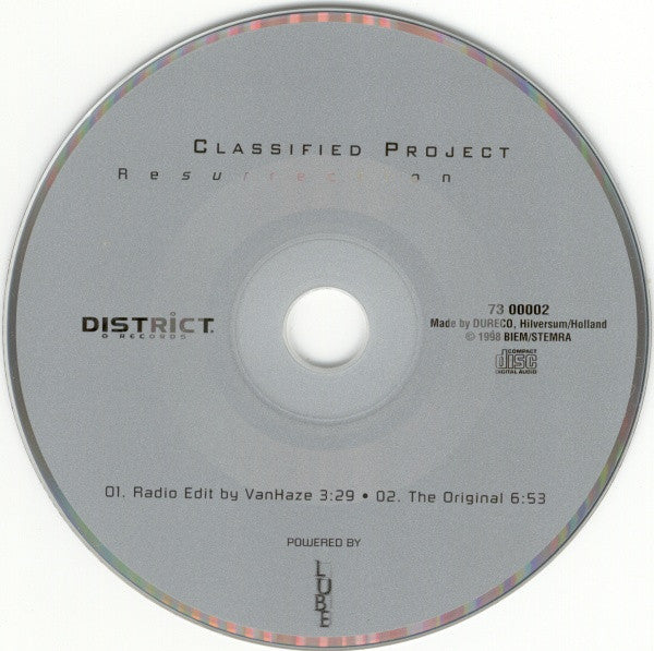 Classified Project : Resurrection (CD, Maxi)