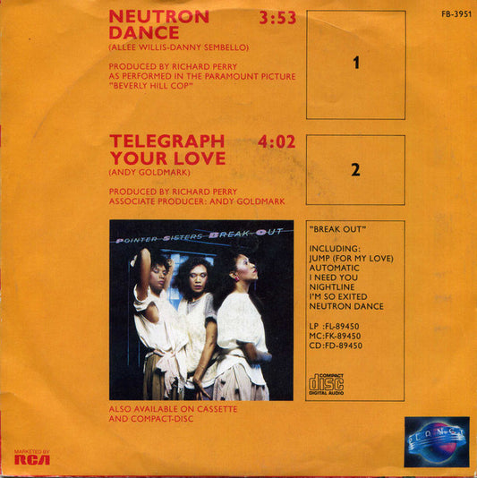 Pointer Sisters : Neutron Dance (7", Single, Sol)