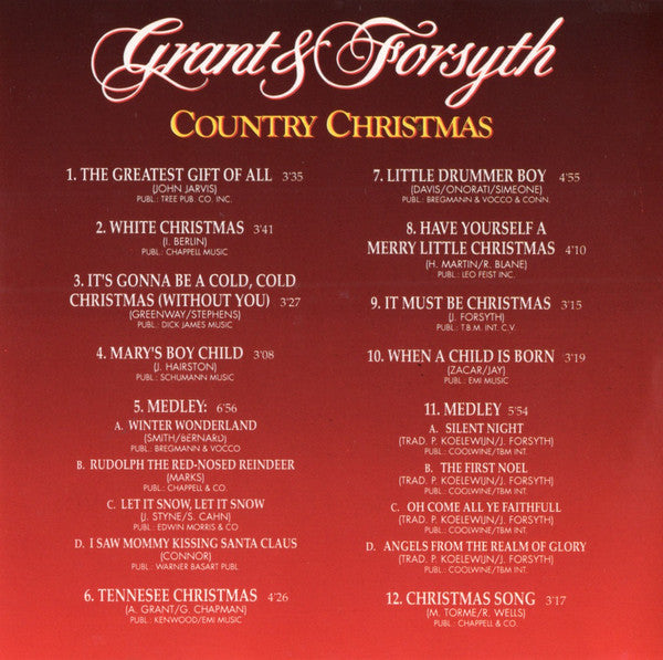 Grant & Forsyth : Country Christmas (CD, Album)