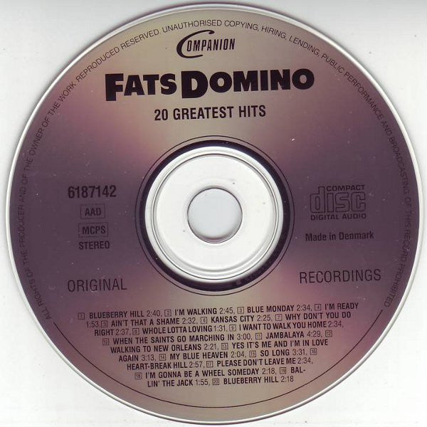 Fats Domino : 20 Greatest Hits (CD, Comp, RM)