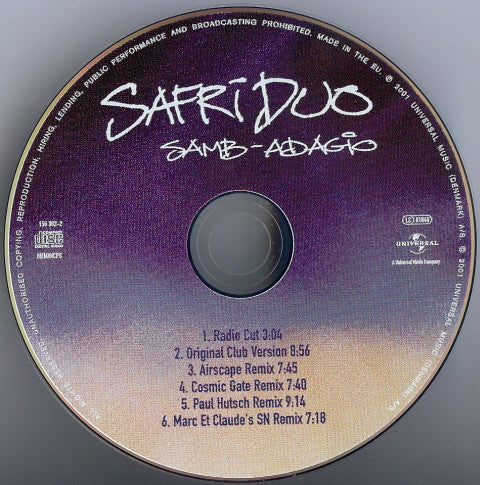 Safri Duo : Samb-Adagio (CD, Maxi)