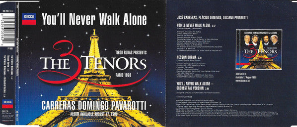 The Three Tenors - José Carreras, Placido Domingo, Luciano Pavarotti : You'll Never Walk Alone (CD, Single)