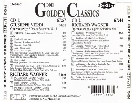 Richard Wagner, Giuseppe Verdi : DDD Golden Classics (2xCD, Comp)