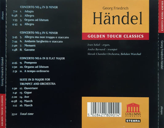 Georg Friedrich Händel, Ivan Sokol, André Bernard, Slovak Chamber Orchestra, Bohdan Warchal : Organ Concertos, Op.7 (2/2) (CD)