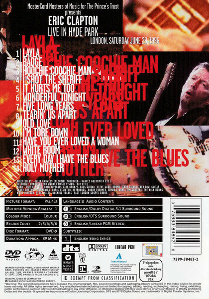 Eric Clapton : Live In Hyde Park (DVD-V, Copy Prot., Multichannel, PAL, Dol)