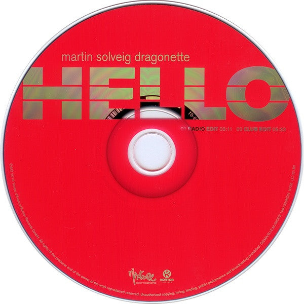 Martin Solveig, Dragonette : Hello (CD, Single)