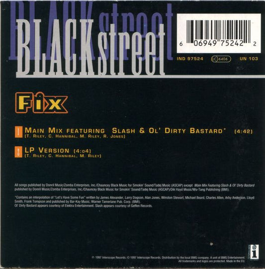 Blackstreet With Special Guests Ol' Dirty Bastard And Slash (3) : Fix (CD, Single)