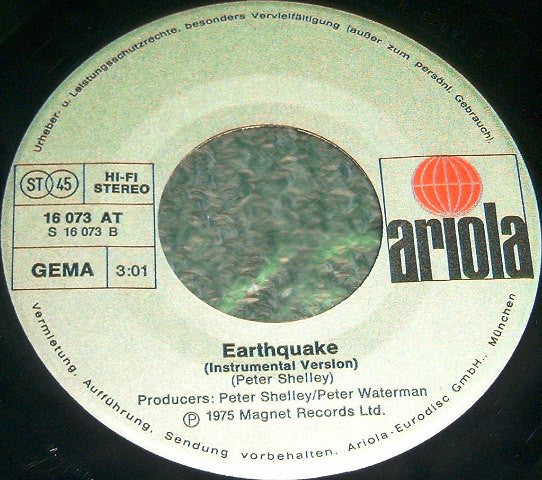 Zenda Jacks : Earthquake (7", Single)